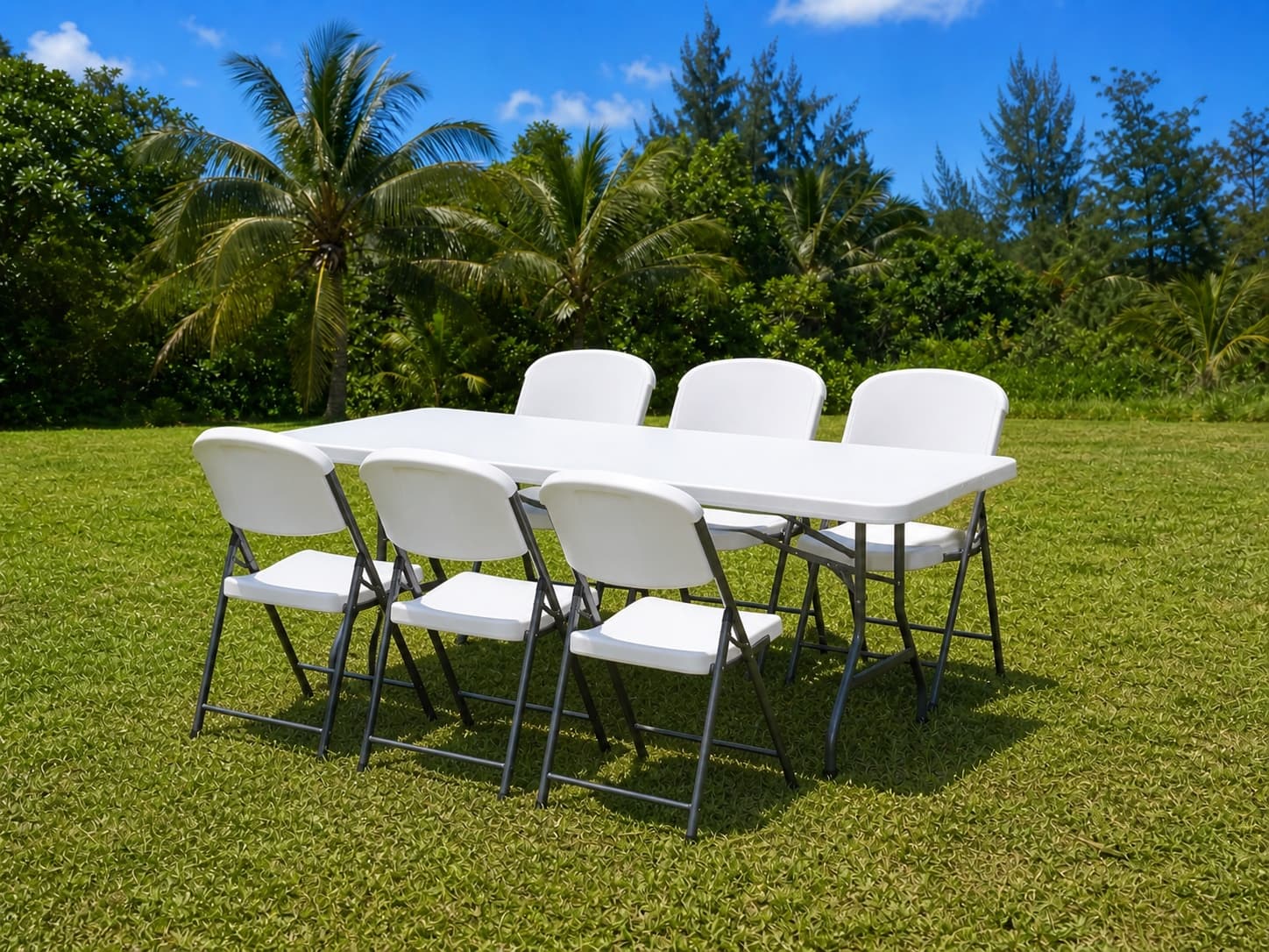 One folding table and six chair rental package from Guam Cherry Rentals